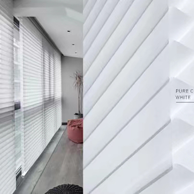 Le tissu blanc Shangrila Blind et la fibre de polyester Le duo parfait pour le style doux de la pièce