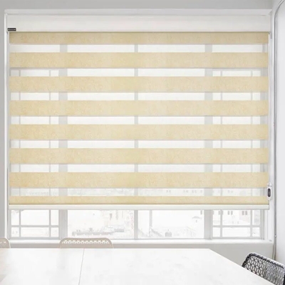 Structure horizontale moteurisée pour intérieur Polyester Zebra Roller Blinds pour fenêtres de bout