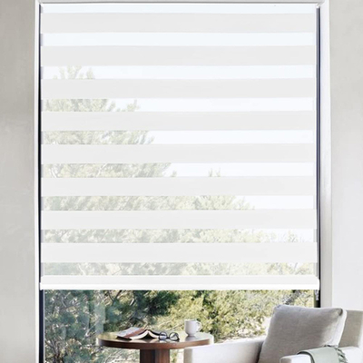 Structure horizontale moteurisée pour intérieur Polyester Zebra Roller Blinds pour fenêtres de bout