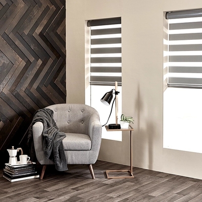 Jour et nuit 100% Polyester Zebra Blinds Facile à réparer Couvre-fenêtres Roller Blinds