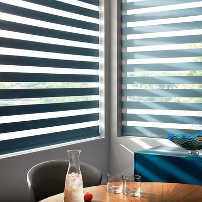 Jour et nuit 100% Polyester Zebra Blinds Facile à réparer Couvre-fenêtres Roller Blinds