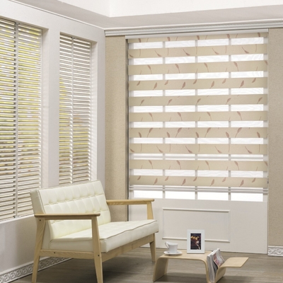Jour et nuit 100% Polyester Zebra Blinds Facile à réparer Couvre-fenêtres Roller Blinds